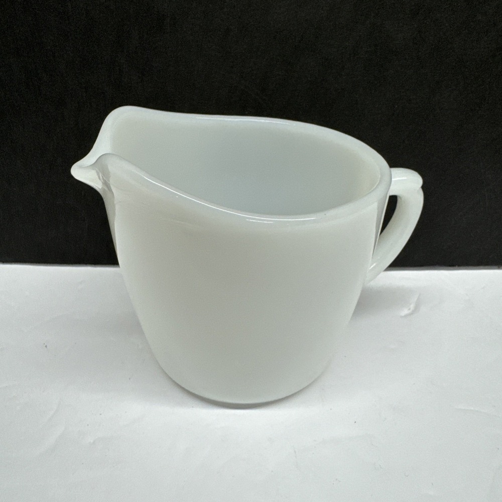 Vintage Fire King Creamer Small Pitcher White USA Oven Ware Spout